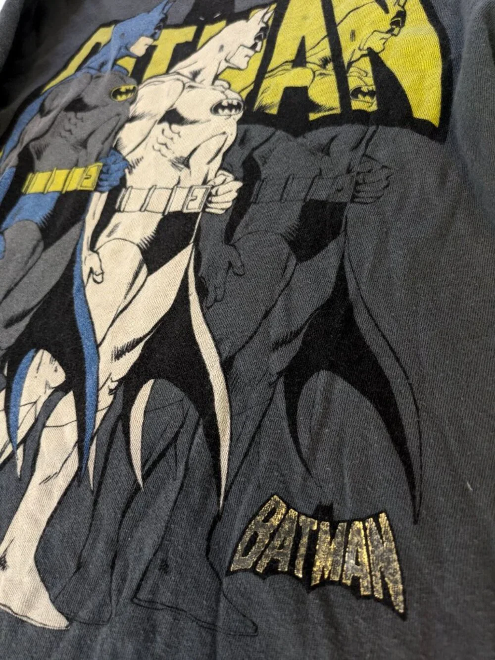 Batman Shirt - Boy's 6 - Gray Layered T-Shirt Youth Kids Superhero DC Comics